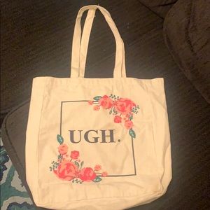 “Ugh” floral tote.